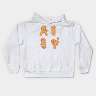 Cute Golden doodle pack Kids Hoodie